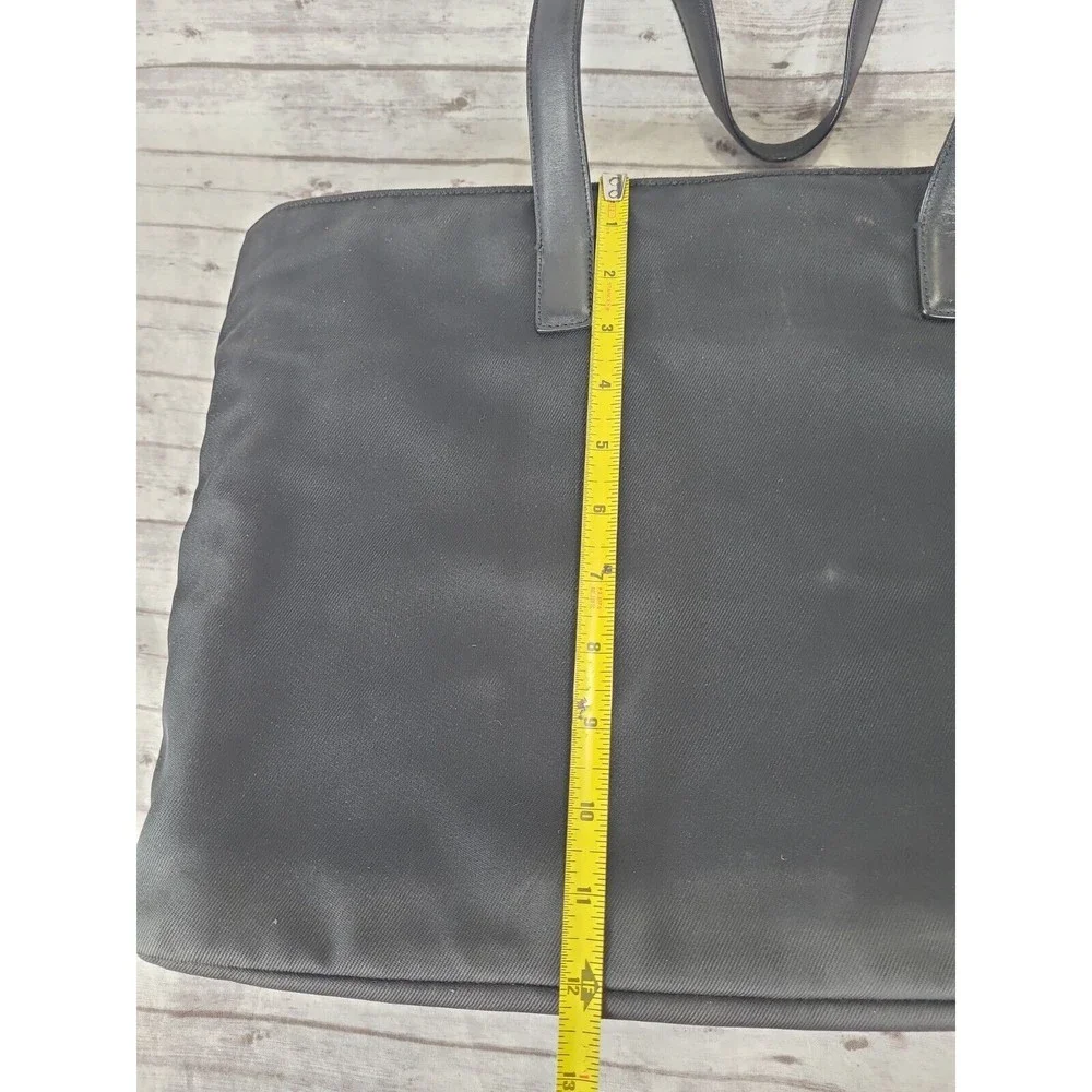 Coach New York Mercer 5117 Black Twill‎ & Leather Trim Padded Laptop Bag Tote